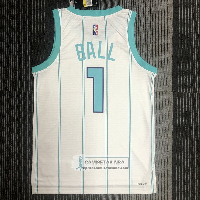 Camiseta Charlotte Hornets LaMelo Ball NO 1 Association 2022-23 Blanco